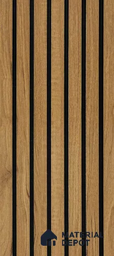 Brown Wooden Louver PN 00910 8 ft x 4.4 inch Charcoal Panel - 8 mm | Suitable for Feature Wall, TV Unit & Living Room | Width is Subjected to 5% Variation