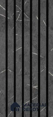 Grey Wooden Louver PN 00913 8 ft x 4.4 inch Charcoal Panel - 8 mm | Suitable for Feature Wall, TV Unit & Living Room | Width is Subjected to 5% Variation