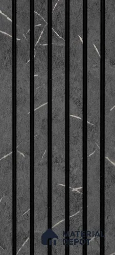 Grey Wooden Louver PN 00913 8 ft x 4.4 inch Charcoal Panel - 8 mm | Suitable for Feature Wall, TV Unit & Living Room | Width is Subjected to 5% Variation