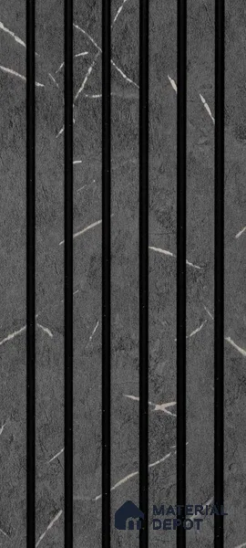 Grey Wooden Louver PN 00913 8 ft x 4.4 inch Charcoal Panel - 8 mm | Suitable for Feature Wall, TV Unit & Living Room | Width is Subjected to 5% Variation