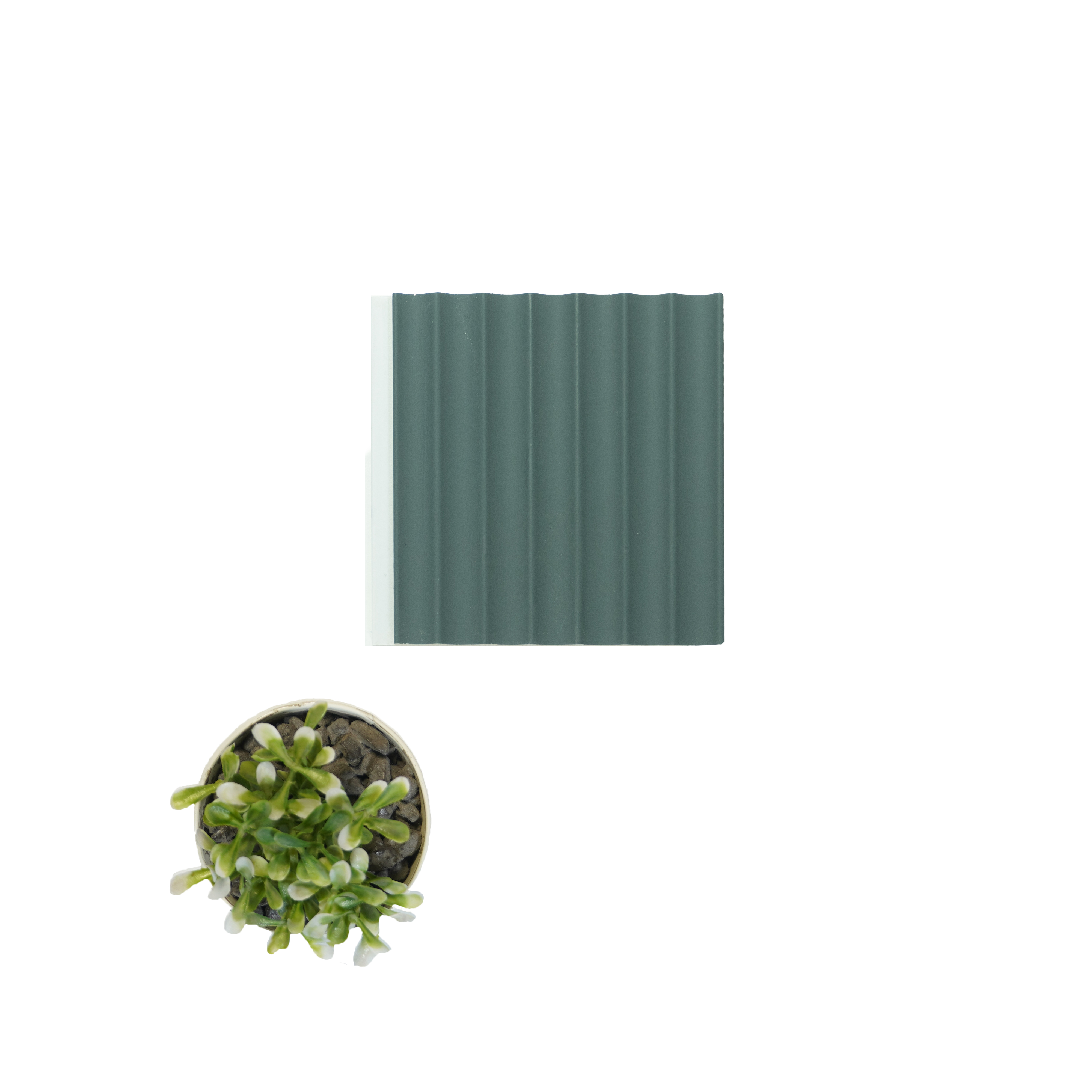 Green Plain Colour Louver PN 00629 8 ft x 4 inch Charcoal Panel - 11 mm | Suitable for Feature Wall, TV Unit & Living Room | Width is Subjected to 5% Variation