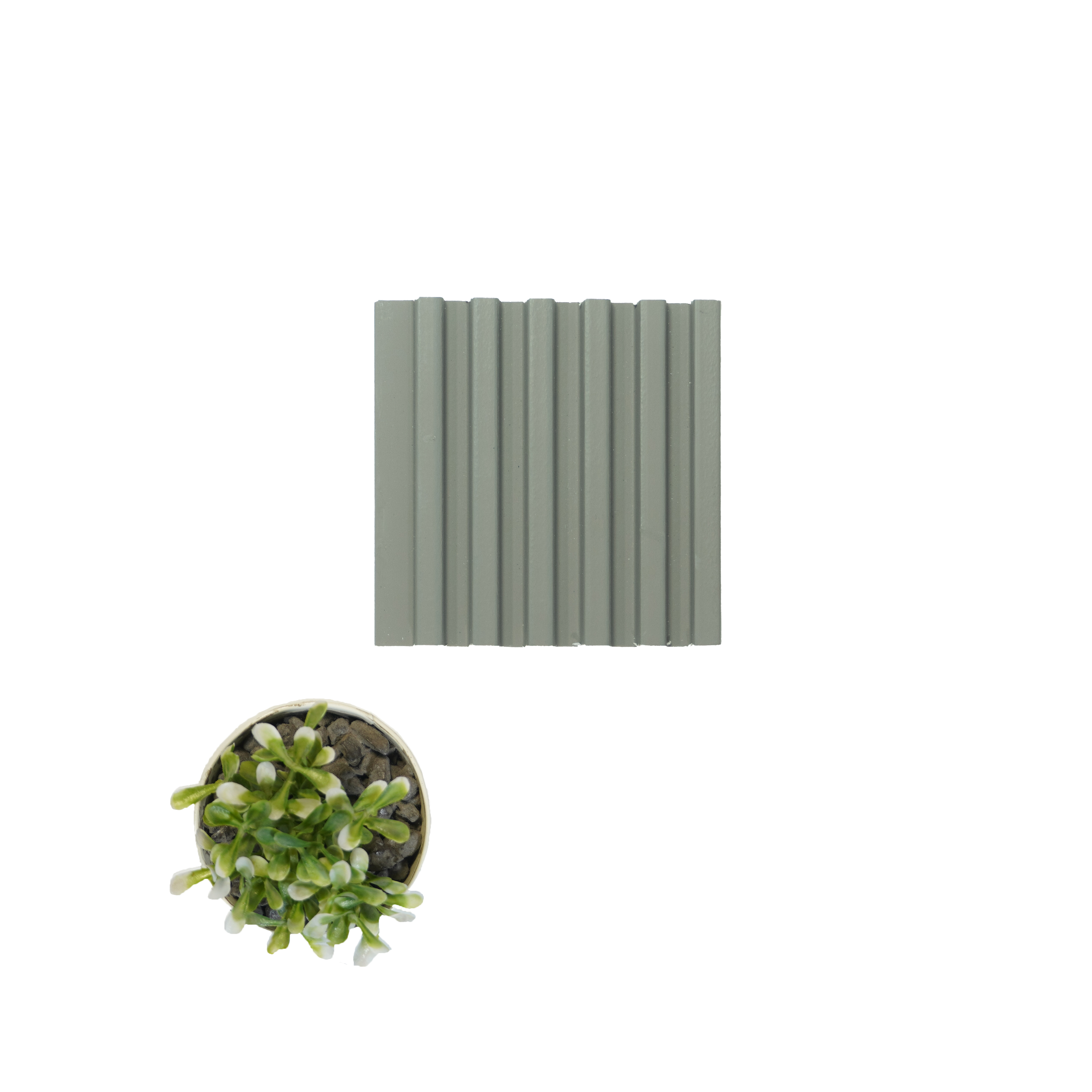 Beige Plain Colour Louver PN 00638 8 ft x 4 inch Charcoal Panel - 11 mm | Suitable for Feature Wall, TV Unit & Living Room | Width is Subjected to 5% Variation