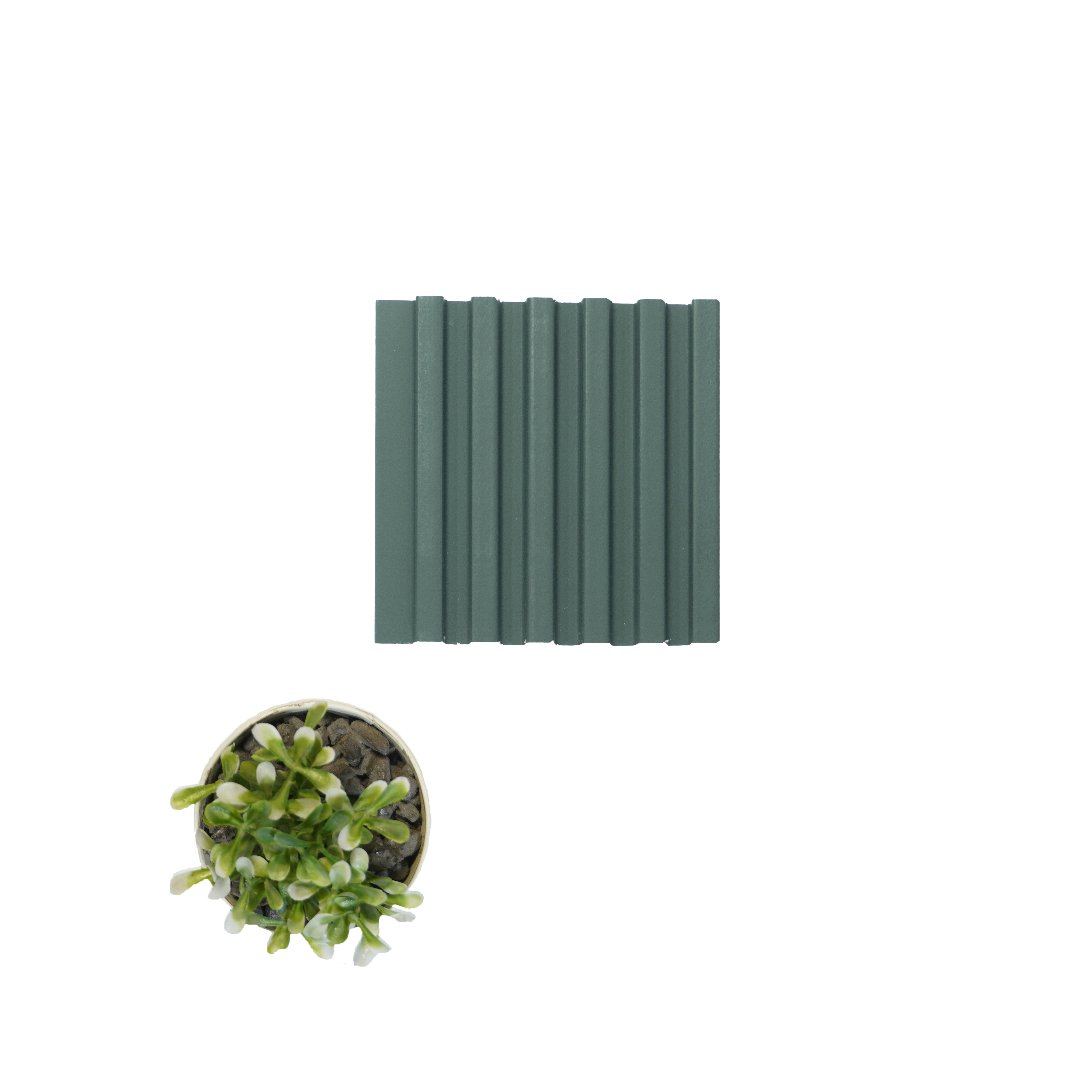 Green Plain Colour Louver PN 00640 8 ft x 4 inch Charcoal Panel - 11 mm | Suitable for Feature Wall, TV Unit & Living Room | Width is Subjected to 5% Variation