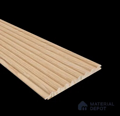 Brown Wooden Louver PN 05709 9 ft x 5 inch Solid Wood Panel - 12 mm | Suitable for Feature Wall, TV Unit & Living Room | Width is Subjected to 5% Variation