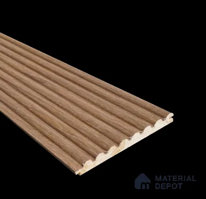 Brown Wooden Louver PN 05716 9 ft x 5 inch Solid Wood Panel - 12 mm | Suitable for Feature Wall, TV Unit & Living Room | Width is Subjected to 5% Variation
