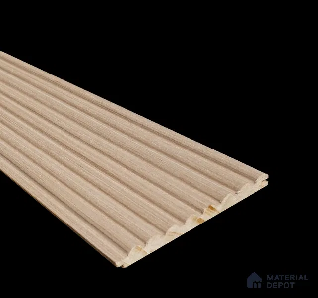 Beige Wooden Louver PN 05717 9 ft x 5 inch Solid Wood Panel - 12 mm | Suitable for Feature Wall, TV Unit & Living Room | Width is Subjected to 5% Variation