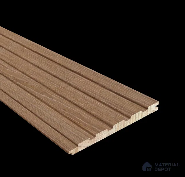 Brown Wooden Louver PN 05721 9 ft x 5 inch Solid Wood Panel - 12 mm | Suitable for Feature Wall, TV Unit & Living Room | Width is Subjected to 5% Variation