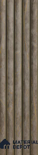 Brown Marble Louver PN 04182 8 ft x 6.2 inch Charcoal Panel - 6 mm | Suitable for Feature Wall, TV Unit & Living Room | Width is Subjected to 5% Variation
