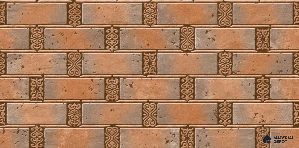 Brick Wall Tile TL 01667 Chocolate Brown 2 ft x 1 ft Matte Finish Ceramic Elevation Tile - 9 mm