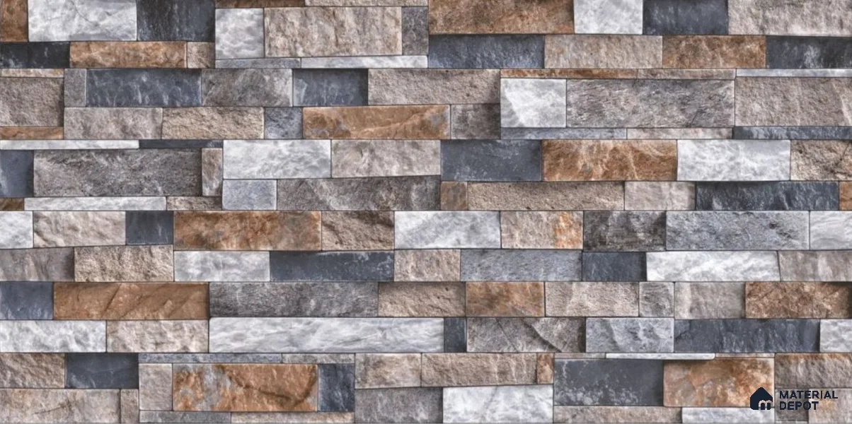 TL 01668 Brown & Beige 2 ft x 1 ft Matte Finish Ceramic Elevation Wall Tile - 9 mm