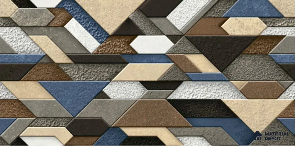 TL 01670 Grey & Brown 2 ft x 1 ft Matte Finish Ceramic Elevation Wall Tile - 9 mm