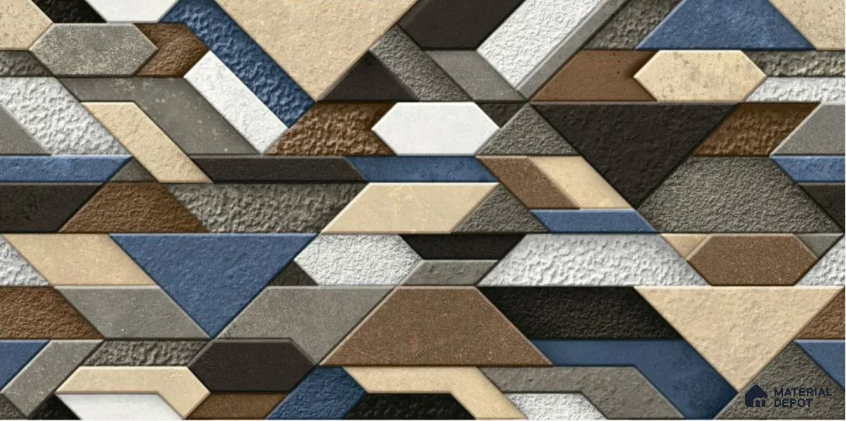 TL 01670 Grey & Brown 2 ft x 1 ft Matte Finish Ceramic Elevation Wall Tile - 9 mm