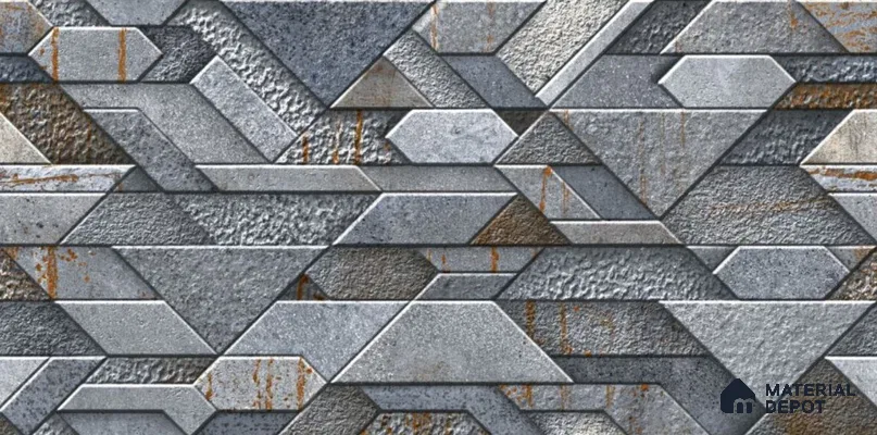 TL 01671 Grey 2 ft x 1 ft Matte Finish Ceramic Elevation Wall Tile - 9 mm