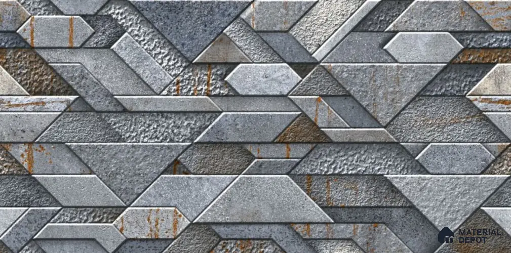 TL 01671 Grey 2 ft x 1 ft Matte Finish Ceramic Elevation Wall Tile - 9 mm