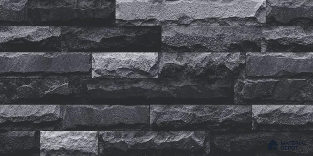 TL 01675 Black 2 ft x 1 ft Matte Finish Ceramic Elevation Wall Tile - 9 mm