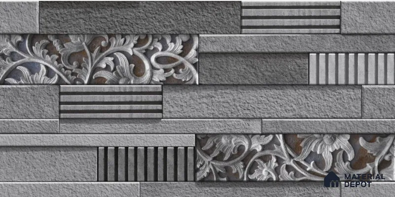 TL 01679 Misty Grey 2 ft x 1 ft Matte Finish Ceramic Elevation Wall Tile - 9 mm