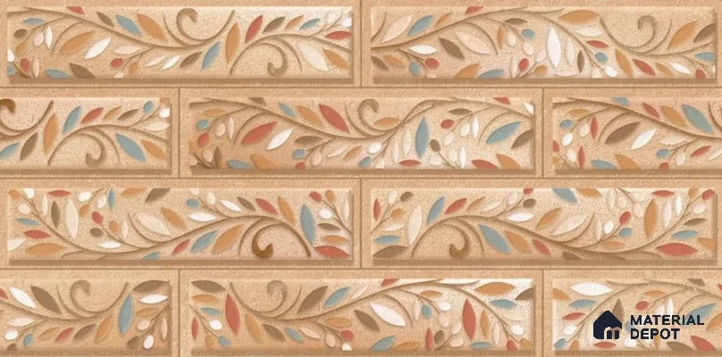 Brick Wall Tile TL 01681 Beige 2 ft x 1 ft Matte Finish Ceramic Elevation Tile - 9 mm