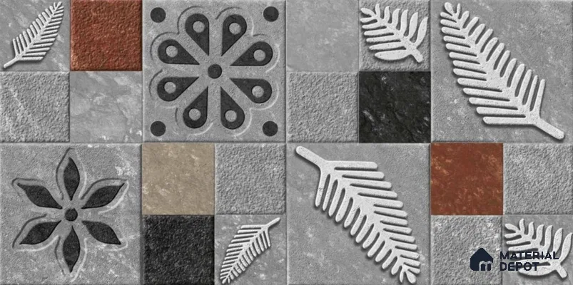 TL 01684 Smoky Grey 2 ft x 1 ft Matte Finish Ceramic Elevation Wall Tile - 9 mm