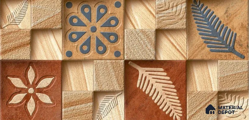 TL 01685 Brown & Cream 2 ft x 1 ft Matte Finish Ceramic Elevation Wall Tile - 9 mm