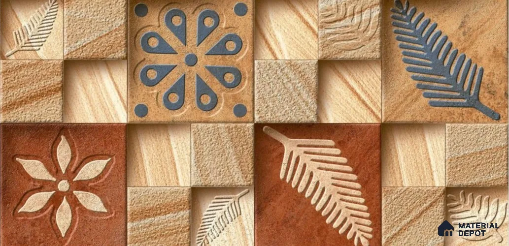 TL 01685 Brown & Cream 2 ft x 1 ft Matte Finish Ceramic Elevation Wall Tile - 9 mm