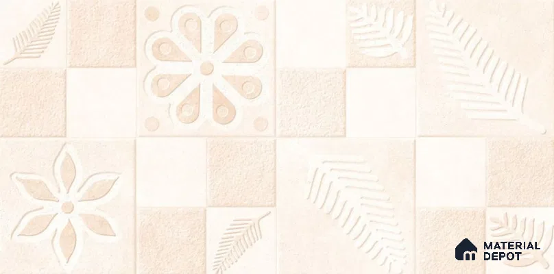 TL 01686 Pastel Cream 2 ft x 1 ft Matte Finish Ceramic Elevation Wall Tile - 9 mm