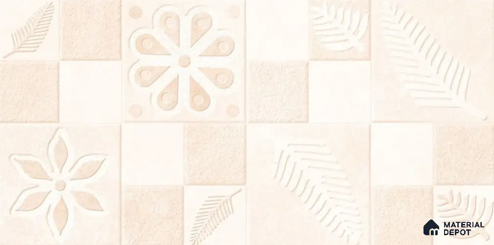 TL 01686 Pastel Cream 2 ft x 1 ft Matte Finish Ceramic Elevation Wall Tile - 9 mm