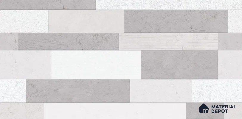 TL 01694 Grayscale Grey 2 ft x 1 ft Matte Finish Ceramic Elevation Wall Tile - 9 mm