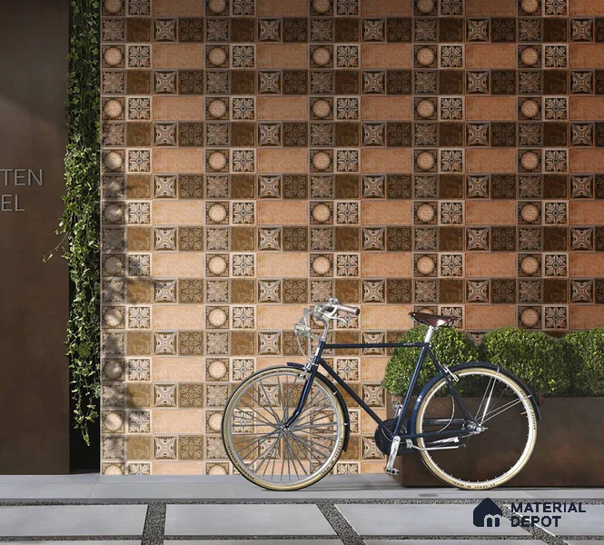 Stone Elevation Wall Tile TL 01757 Earth Brown 2 ft x 1 ft Matte Finish Ceramic Tile - 10 mm | Suitable For Modern Facades, Outdoor Cladding & Feature Wall