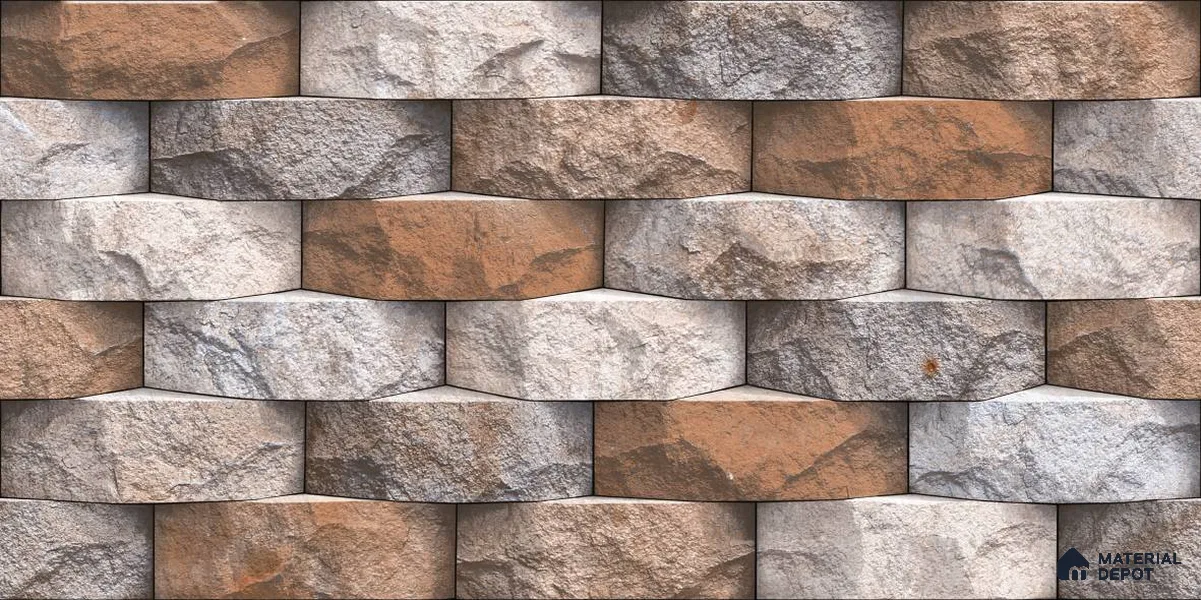 TL 01746 Brown & White 2 ft x 1 ft Matte Finish Ceramic Elevation Wall Tile - 10 mm