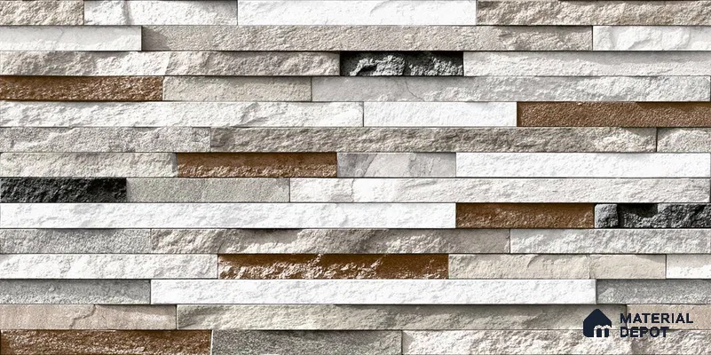 TL 01748 Grey & White 2 ft x 1 ft Matte Finish Ceramic Elevation Wall Tile - 10 mm