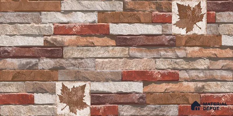 TL 01752 Red & Brown 2 ft x 1 ft Matte Finish Ceramic Elevation Wall Tile - 10 mm