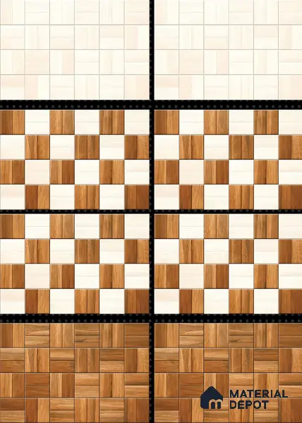 Wooden Floor Tile TL 01612 D Brown 12 x 12 inch Matte Finish Anti Skid Ceramic Tile - 6 mm
