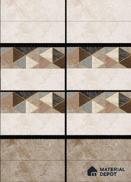 TL 01614 A Light Marshmallow Cream 18 x 12 inch Glossy Finish Ceramic Wall Tile - 6 mm