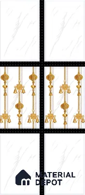 TL 01656 A Highlighter 1 Cotton White & Gold 18 x 12 inch Glossy Finish Ceramic Wall Tile - 6 mm