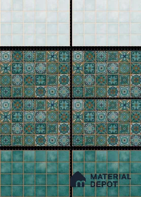 TL 01621 B Highlighter Floral Green 18 x 12 inch Glossy Finish Ceramic Wall Tile - 6 mm
