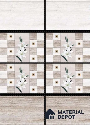 TL 01622 A Light Beige 18 x 12 inch Glossy Finish Ceramic Wall Tile - 6 mm