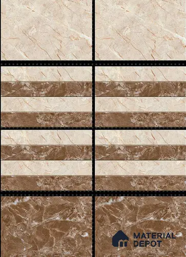TL 01623 C Dark Chocolate Brown 18 x 12 inch Glossy Finish Ceramic Wall Tile - 6 mm