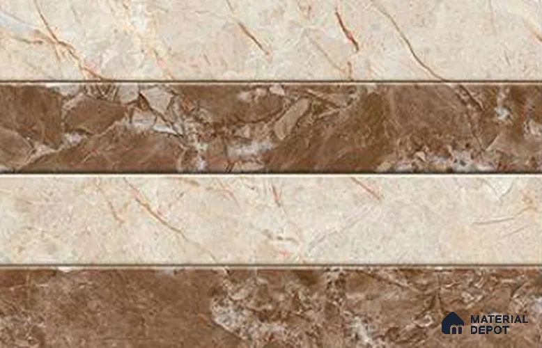 TL 01623 B Highlighter Beige & Brown 18 x 12 inch Glossy Finish Ceramic Wall Tile - 6 mm