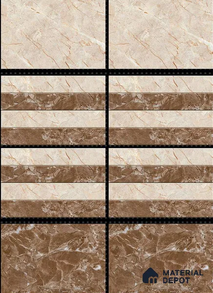 TL 01623 A Light Latte Beige 18 x 12 inch Glossy Finish Ceramic Wall Tile - 6 mm