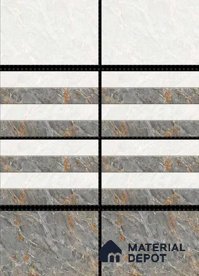 TL 01625 B Highlighter White & Stone Grey 18 x 12 inch Glossy Finish Ceramic Wall Tile - 6 mm
