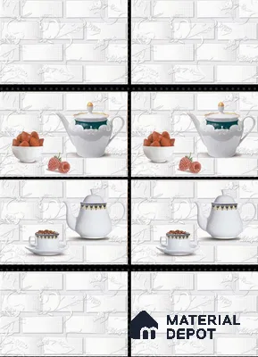 TL 01645 C Highlighter 2 Greyish White 18 x 12 inch Glossy Finish Ceramic Wall Tile - 6 mm