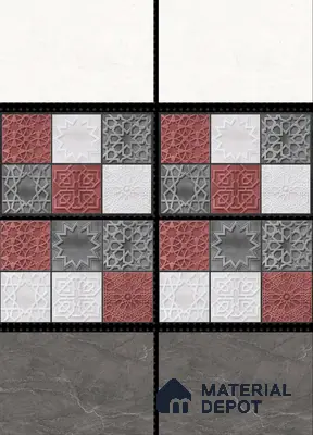 TL 01628 C Dark Misty Grey 18 x 12 inch Glossy Finish Ceramic Wall Tile - 6 mm