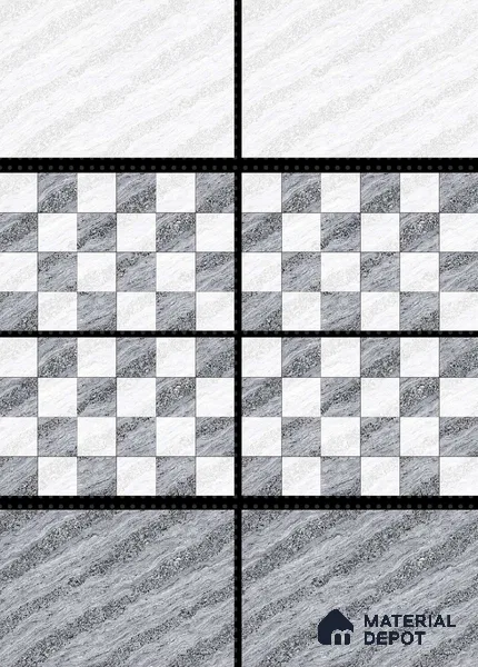 TL 01631 A Highlighter 1 White & Ash Grey 18 x 12 inch Glossy Finish Ceramic Wall Tile - 6 mm