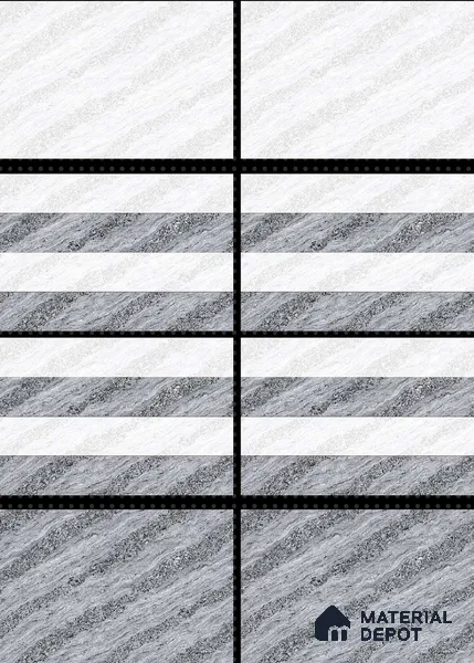 TL 01631 B Highlighter 2 Smoke Grey & White 18 x 12 inch Glossy Finish Ceramic Wall Tile - 6 mm