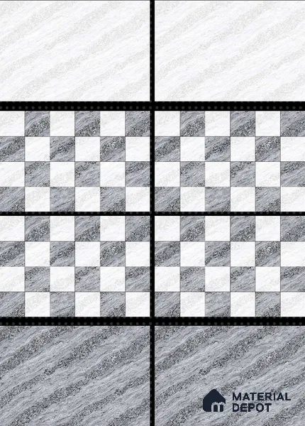 TL 01634 A Highlighter 1 Ice White & Brown 18 x 12 inch Glossy Finish Ceramic Wall Tile - 6 mm