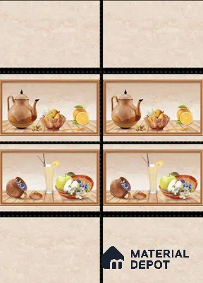 TL 01653 B Highlighter 1 Beige & Yellow 18 x 12 inch Glossy Finish Ceramic Wall Tile - 6 mm