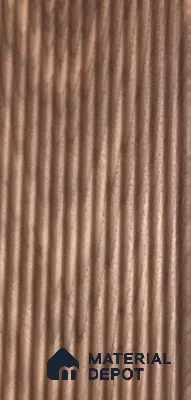 Brown Wooden Louver WALNUT N (Walnut Narrow Flutes) 8 ft x 5.6 inch Solid Wood Panel - 4.5 mm | Suitable for Feature Wall, TV Unit & Living Room | Width is Subjected to 5% Variation