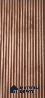 Brown Wooden Louver WALNUT P (Walnut Peaks) 8 ft x 5.6 inch Solid Wood Panel - 6.5 mm | Suitable for Feature Wall, TV Unit & Living Room | Width is Subjected to 5% Variation