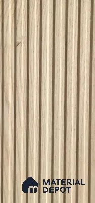 Brown Wooden Louver White Ash Deep Channel 8 ft x 4 ft Solid Wood Panel - 6 mm | Suitable for Feature Wall, TV Unit & Living Room | Width is Subjected to 5% Variation