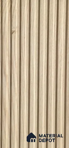 Brown Wooden Louver White Ash 8 ft x 5.6 inch Solid Wood Panel - 6.5 mm | Suitable for Feature Wall, TV Unit & Living Room | Width is Subjected to 5% Variation